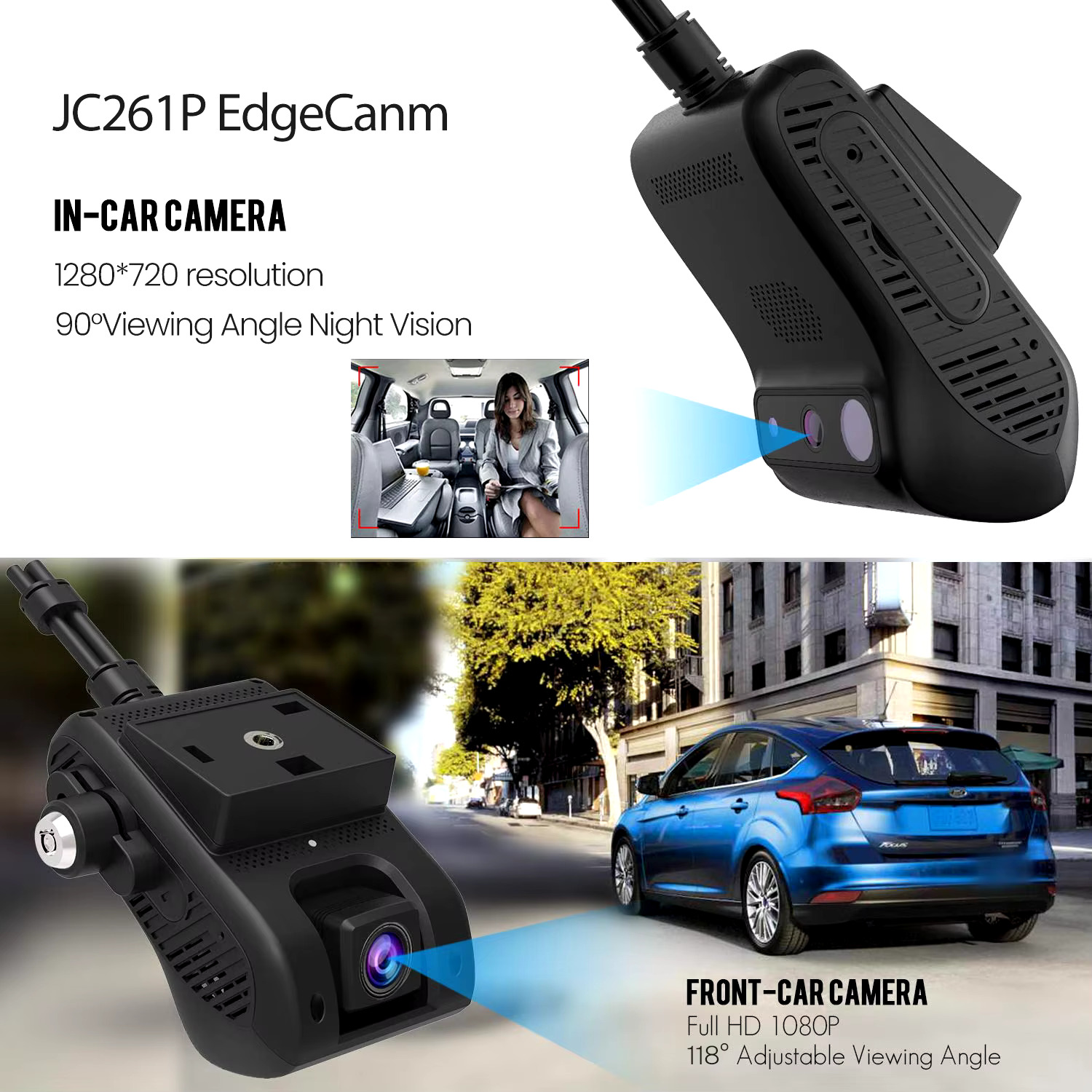 Jimi JC261P 4G Car Camera With ADAS Live Stream HD Dual Cameras GPS ...